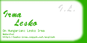 irma lesko business card